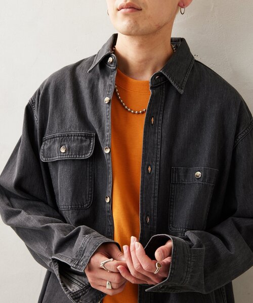 JOURNAL STANDARD relume（ジャーナルスタンダード　レリューム）の「AMERICAN デニムシャツ by COTTON USA（シャツ/ブラウス・メンズ・ブラック/ネイビー・MEDIUM/LARGE）」の14枚目の写真