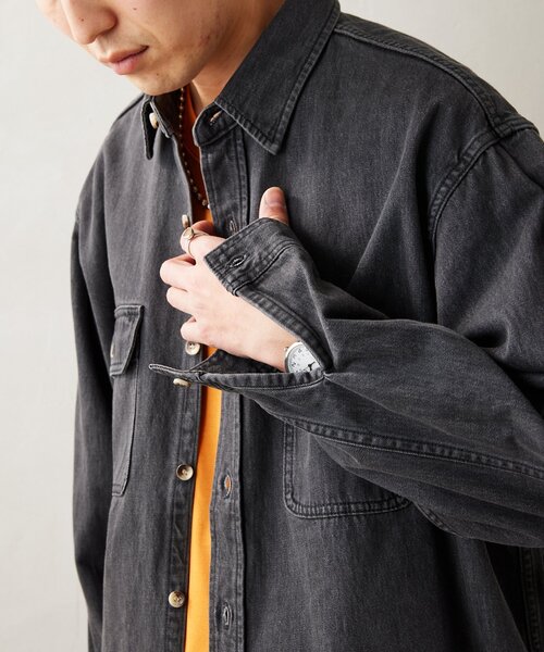 JOURNAL STANDARD relume（ジャーナルスタンダード　レリューム）の「AMERICAN デニムシャツ by COTTON USA（シャツ/ブラウス・メンズ・ブラック/ネイビー・MEDIUM/LARGE）」の16枚目の写真