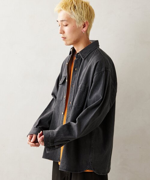 JOURNAL STANDARD relume（ジャーナルスタンダード　レリューム）の「AMERICAN デニムシャツ by COTTON USA（シャツ/ブラウス・メンズ・ブラック/ネイビー・MEDIUM/LARGE）」の18枚目の写真