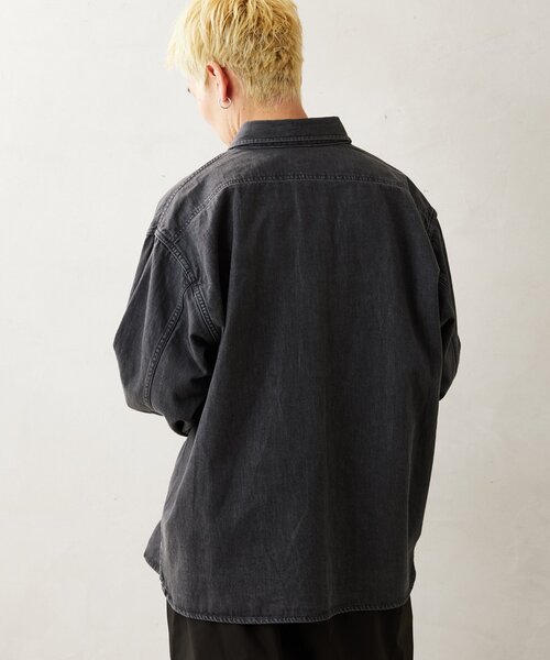 JOURNAL STANDARD relume（ジャーナルスタンダード　レリューム）の「AMERICAN デニムシャツ by COTTON USA（シャツ/ブラウス・メンズ・ブラック/ネイビー・MEDIUM/LARGE）」の20枚目の写真