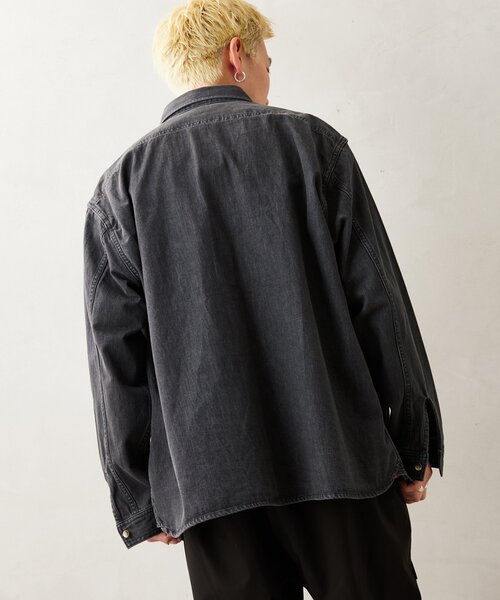 JOURNAL STANDARD relume（ジャーナルスタンダード　レリューム）の「AMERICAN デニムシャツ by COTTON USA（シャツ/ブラウス・メンズ・ブラック/ネイビー・MEDIUM/LARGE）」の21枚目の写真