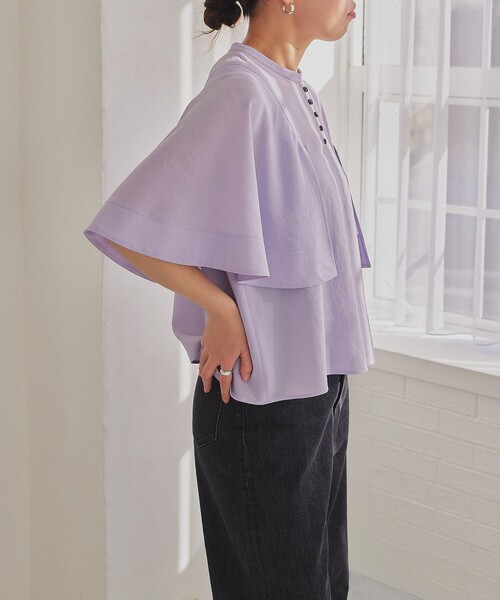 EMMEL REFINES EM ステッチ ケープ ブラウス EMMEL REFINES＞EM ステッチ ケープ ブラウス