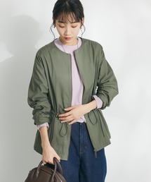 CRAFT STANDARD BOUTIQUE | コットンギャバジンノーカラーZIPブルゾン(ブルゾン)
