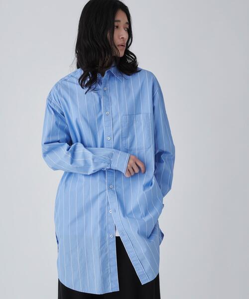 THE STANDARD（ザスタンダード）の「WEGO/ストライプロングシャツ（シャツ/ブラウス・メンズ・ホワイト系その他4/ブルー系その他4・LARGE/MEDIUM）」の11枚目の写真