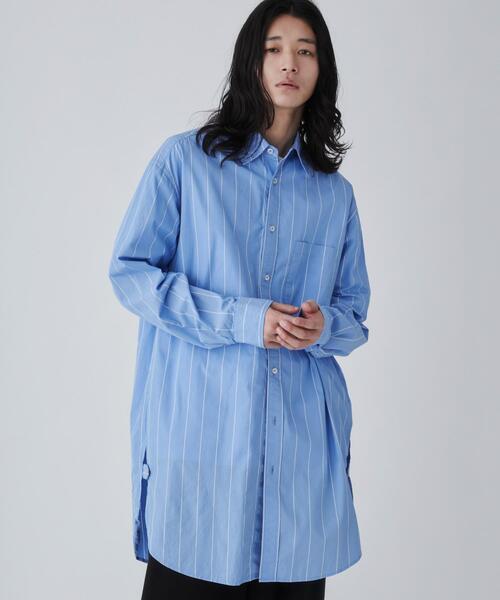 THE STANDARD（ザスタンダード）の「WEGO/ストライプロングシャツ（シャツ/ブラウス・メンズ・ホワイト系その他4/ブルー系その他4・LARGE/MEDIUM）」の12枚目の写真