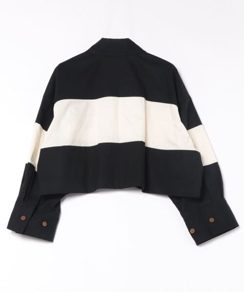 Vivienne Westwood(ヴィヴィアンウエストウッド)の「コットンビッグストライプクロップドシャツ(シャツ/ブラウス・レディース・ネイビー系/ブラック系・FREE)」の3枚目の写真