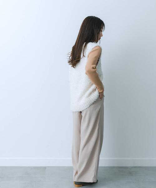 HEYUMM（ヘユム）の「チュールテープニットベスト（ベスト・レディース・ブラック/アイボリー/グレー・ONE）」の13枚目の写真