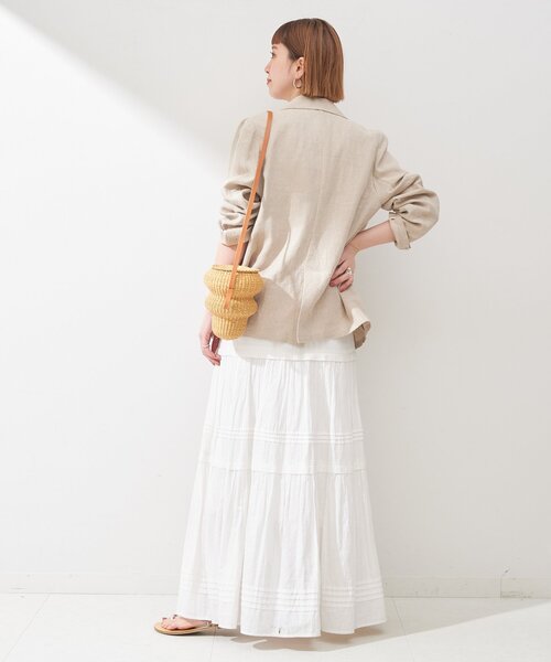 B.C STOCK（ベーセーストック）の「《追加2》ピンタックギャザースカート（スカート・レディース・ホワイト/ブラック・FREE）」の9枚目の写真