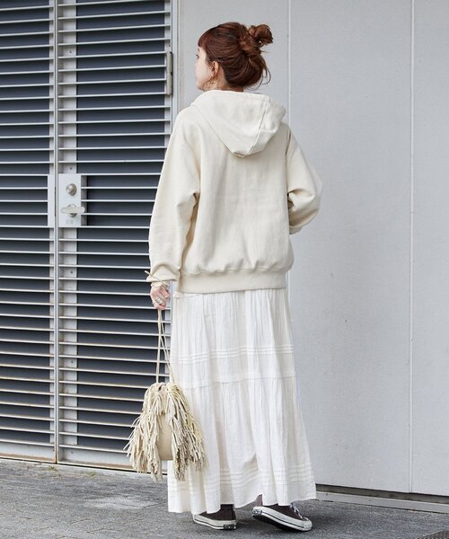 B.C STOCK（ベーセーストック）の「《追加2》ピンタックギャザースカート（スカート・レディース・ホワイト/ブラック・FREE）」の17枚目の写真