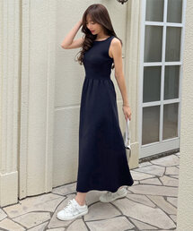 KOBE LETTUCE（コウベレタス）の「[ 岡部あゆみさんコラボ ]　選べるタイプとサイズスクエアボートネックニットワンピース（ワンピース）」