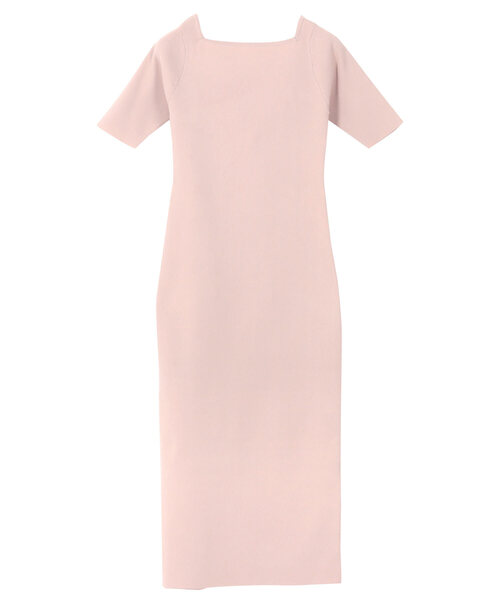 KOBE LETTUCE（コウベレタス）の「[ 岡部あゆみさんコラボ ]　選べるタイプとサイズスクエアボートネックニットワンピース（ワンピース・レディース・クリーム/アイボリー系/ブラウン系/ブラック/ブルーグレー/モカ/ブラック系/ブルー系/ピンク系/ライトピンク/ホワイト/ホワイト系/ネイビー系/ネイビー・S/S1/M1/M）」の13枚目の写真