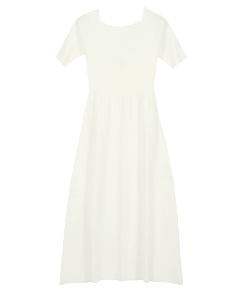 KOBE LETTUCE（コウベレタス）の「[ 岡部あゆみさんコラボ ]　選べるタイプとサイズスクエアボートネックニットワンピース（ワンピース・レディース・クリーム/アイボリー系/ブラウン系/ブラック/ブルーグレー/モカ/ブラック系/ブルー系/ピンク系/ライトピンク/ホワイト/ホワイト系/ネイビー系/ネイビー・S/S1/M1/M）」の20枚目の写真