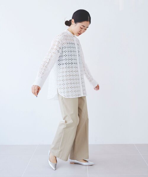 le.coeur blanc(ルクールブラン)の「カットワークレースシャツ(シャツ/ブラウス・レディース・ブラック/オフホワイト・38)」の5枚目の写真