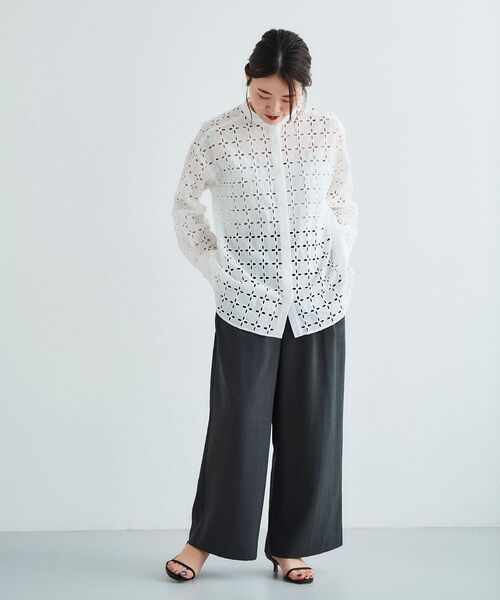 le.coeur blanc(ルクールブラン)の「カットワークレースシャツ(シャツ/ブラウス・レディース・ブラック/オフホワイト・38)」の7枚目の写真
