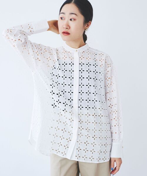 le.coeur blanc(ルクールブラン)の「カットワークレースシャツ(シャツ/ブラウス・レディース・ブラック/オフホワイト・38)」の20枚目の写真