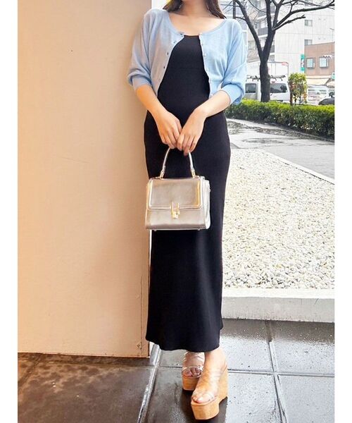 MERCURYDUO（マーキュリーデュオ）の「ラメシアー5分袖カーディガン（カーディガン/ボレロ・レディース・オフホワイト/ベビーピンク/ブルー・FREE）」の19枚目の写真