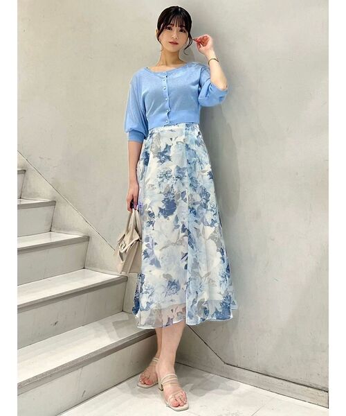 MERCURYDUO（マーキュリーデュオ）の「ラメシアー5分袖カーディガン（カーディガン/ボレロ・レディース・オフホワイト/ベビーピンク/ブルー・FREE）」の22枚目の写真