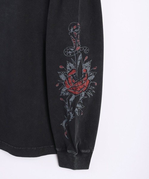 Ed Hardy（エドハーディー）の「EdHardy ピグメント加工ロンTEE（Tシャツ/カットソー・メンズ・グレー系その他/チャコール/ブラック/ブラック系その他/ブラック系その他2/グレー系その他2・M/L）」の8枚目の写真