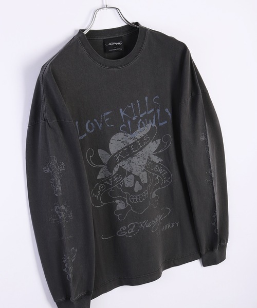 EdHardy ピグメント加工ロンTEE（Tシャツ/カットソー）｜Ed