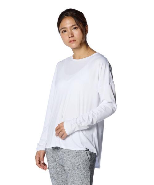 UNDER ARMOUR(アンダーアーマー)の「UAテック ロングスリーブTシャツ(トレーニング/レディース)(Tシャツ/カットソー・レディース・ホワイト・M/L/S/XL)」の1枚目の写真