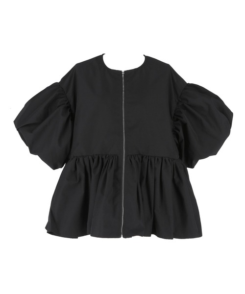 coca（coca）（コカ）の「【WEB限定セール】パリフワバルーン袖ギャザージャケット（ノーカラージャケット・レディース・ブラック/ネイビー/ベージュ・L/M）」の22枚目の写真