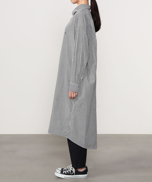 GYMPHLEX(ジムフレックス)の「Gymphlex | ボタンダウン ワイドシャツワンピース WOMEN(シャツワンピース・レディース・ブルー系その他/グレー系その他・14)」の11枚目の写真