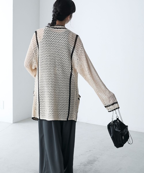 forksy.（フォルクシー）の「【forksy.】ライン配色クロシェカーディガン（カーディガン/ボレロ・レディース・ブラック/ブルー/アイボリー・FREE）」の22枚目の写真