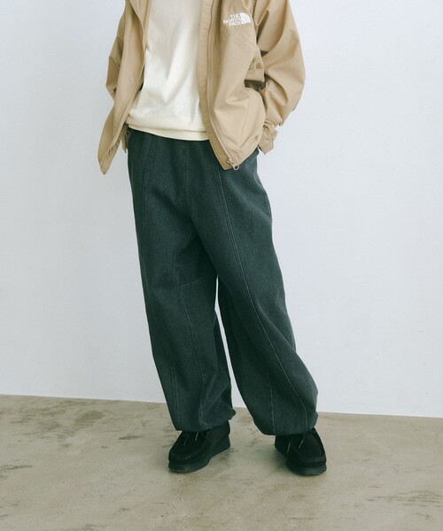 サルセーション パンツ　ダークグリーン　Lサイズ　⑩ さらっとイージーパンツ(クロップド)(吸汗速乾・接触冷感・洗濯