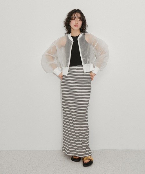 ADAM ET ROPE'（アダムエロペ）の「シアースウェットカーディガン（カーディガン/ボレロ・レディース・ブラック/ホワイト/サックスブルー・FREE）」の22枚目の写真