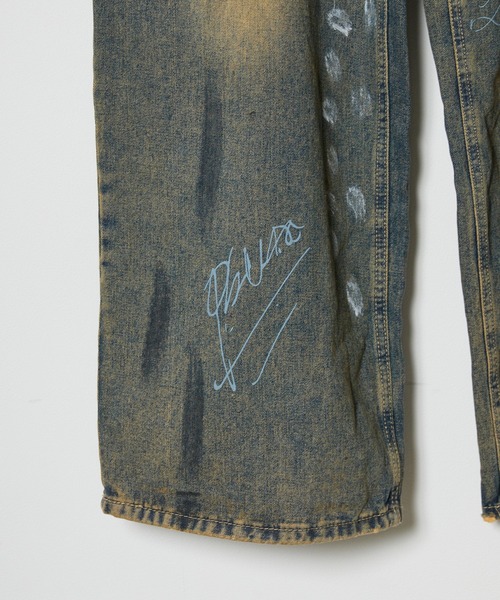 washed paint denim pants / ウォッシュド ペイント デニム
