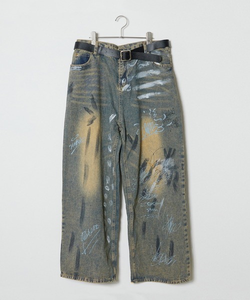 セール】washed paint denim pants / ウォッシュド ペイント