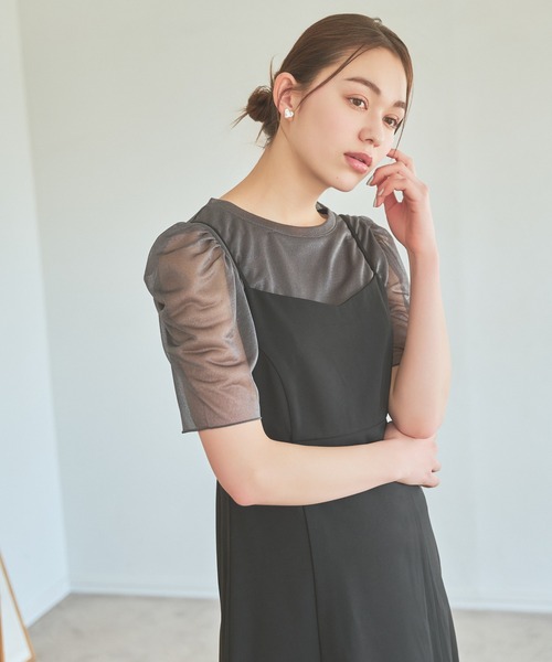 mysty woman（ミスティウーマン）の「ラメシアーギャザースリーブプルオーバー　119180（Tシャツ/カットソー・レディース・グレイッシュブルー/チャコールグレー/オフホワイト/オレンジ・FREE）」の3枚目の写真