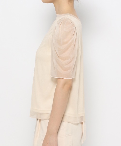 mysty woman（ミスティウーマン）の「ラメシアーギャザースリーブプルオーバー　119180（Tシャツ/カットソー・レディース・グレイッシュブルー/チャコールグレー/オフホワイト/オレンジ・FREE）」の18枚目の写真