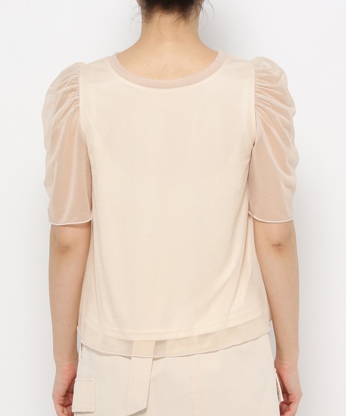 mysty woman（ミスティウーマン）の「ラメシアーギャザースリーブプルオーバー　119180（Tシャツ/カットソー・レディース・グレイッシュブルー/チャコールグレー/オフホワイト/オレンジ・FREE）」の17枚目の写真