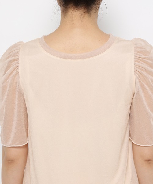 mysty woman（ミスティウーマン）の「ラメシアーギャザースリーブプルオーバー　119180（Tシャツ/カットソー・レディース・グレイッシュブルー/チャコールグレー/オフホワイト/オレンジ・FREE）」の16枚目の写真