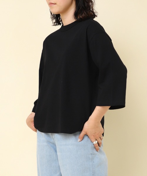 RNA-N(アールエヌエーエヌ)の「M2226 OE天竺五分袖カットソー(Tシャツ/カットソー・レディース・オレンジ/オフホワイト/ブラック/ライトブルー・MEDIUM)」の3枚目の写真