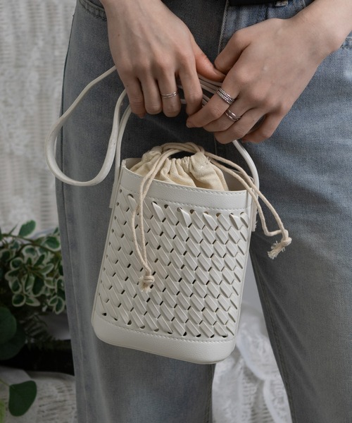 pumpkin port（パンプキンポート）の「メッシュ編み ミニショルダー BAG（ショルダーバッグ・レディース・モカ/ベージュ/グリーン/ホワイト/ブラック・FREE）」の22枚目の写真