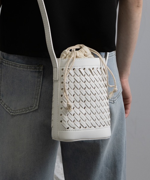 pumpkin port（パンプキンポート）の「メッシュ編み ミニショルダー BAG（ショルダーバッグ・レディース・モカ/ベージュ/グリーン/ホワイト/ブラック・FREE）」の16枚目の写真