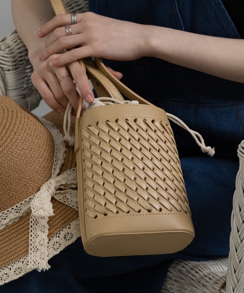pumpkin port（パンプキンポート）の「メッシュ編み ミニショルダー BAG（ショルダーバッグ・レディース・モカ/ベージュ/グリーン/ホワイト/ブラック・FREE）」の9枚目の写真