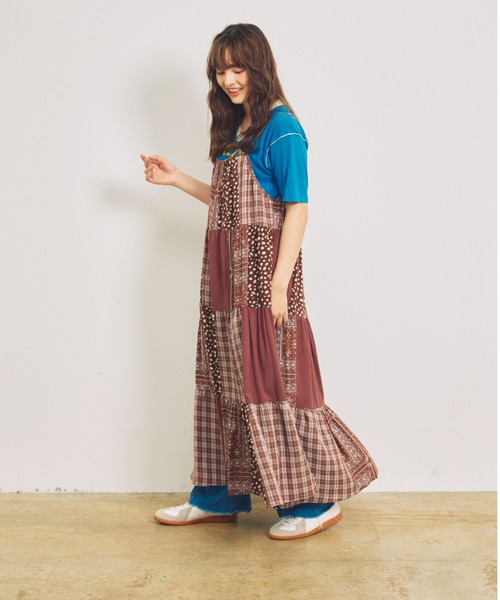 anoco no oheya ワンピース anoco no oheya（アノコノオへヤ）の「patchwork onepiece