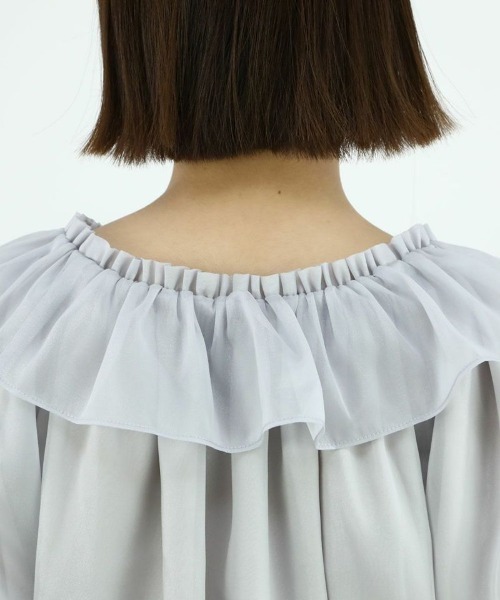 F i.n.t（フィント）の「シアーオフショルフリルプルオーバーブラウス/F&A/fint（シャツ/ブラウス・レディース・ライトピンク/アイボリー/ブルーグレー・FREE）」の9枚目の写真