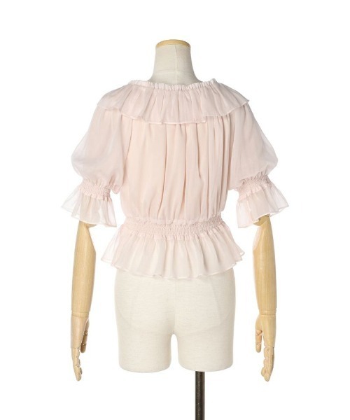 F i.n.t（フィント）の「シアーオフショルフリルプルオーバーブラウス/F&A/fint（シャツ/ブラウス・レディース・ライトピンク/アイボリー/ブルーグレー・FREE）」の15枚目の写真