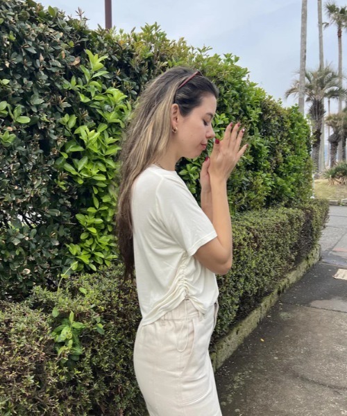 ROXY(ロキシー)の「OCEANO S/S TEE/ロキシードローコード付きワンポイントロゴTシャツ(Tシャツ/カットソー・レディース・マルチ/ブラック/ホワイト・LARGE/MEDIUM/SMALL)」の6枚目の写真