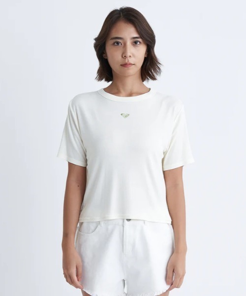 ROXY(ロキシー)の「OCEANO S/S TEE/ロキシードローコード付きワンポイントロゴTシャツ(Tシャツ/カットソー・レディース・マルチ/ブラック/ホワイト・LARGE/MEDIUM/SMALL)」の12枚目の写真