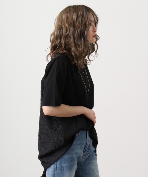 EGLANTINE(エグランティーヌ)の「Eglantine バックジャガードカットソー(Tシャツ/カットソー・レディース・ブラウン/ブラック/ベージュ/オフホワイト・40)」の12枚目の写真