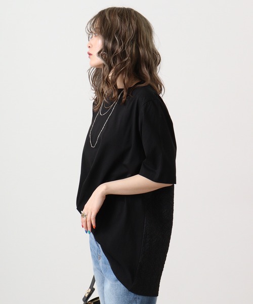 EGLANTINE(エグランティーヌ)の「Eglantine バックジャガードカットソー(Tシャツ/カットソー・レディース・ブラウン/ブラック/ベージュ/オフホワイト・40)」の10枚目の写真
