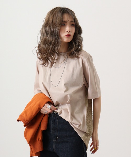 EGLANTINE(エグランティーヌ)の「Eglantine バックジャガードカットソー(Tシャツ/カットソー・レディース・ブラウン/ブラック/ベージュ/オフホワイト・40)」の7枚目の写真