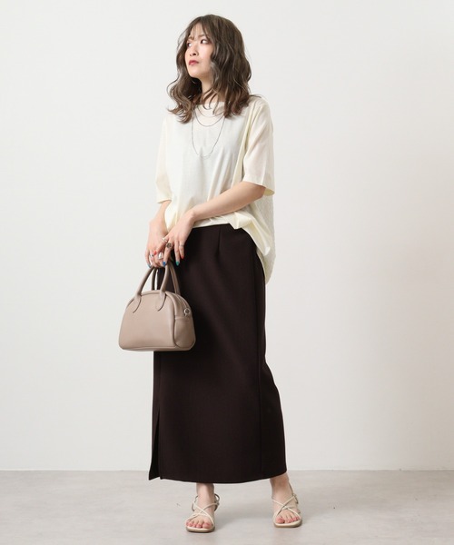 EGLANTINE(エグランティーヌ)の「Eglantine バックジャガードカットソー(Tシャツ/カットソー・レディース・ブラウン/ブラック/ベージュ/オフホワイト・40)」の19枚目の写真