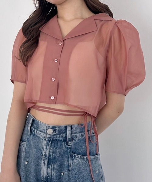 ブラウス シャツ シアーフェザーTEE レディース 楽天市場】[1000ポッキリ] シアーシャツ レディース ショート丈