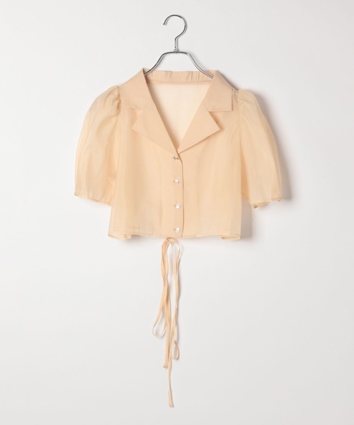 Heather(ヘザー)の「オープンカラーシアーシャツ(半袖) 121890(シャツ/ブラウス・レディース・ホワイト/イエロー/レッド・FREE)」の7枚目の写真